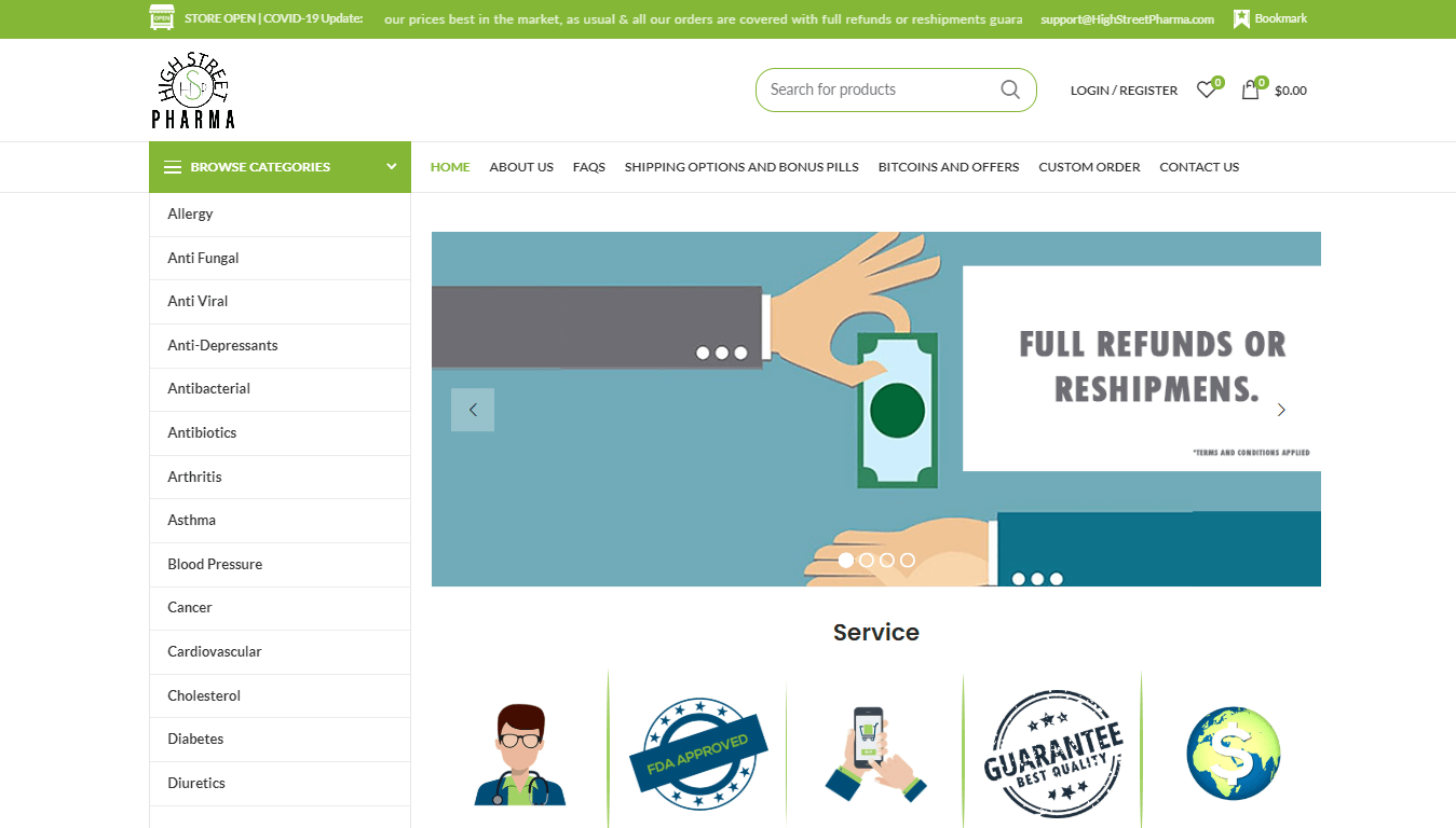 HighStreetPharma Website