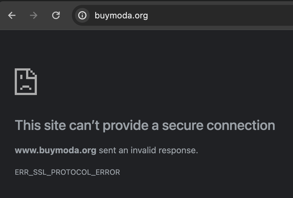 Buymoda Closed Domain Taken Down