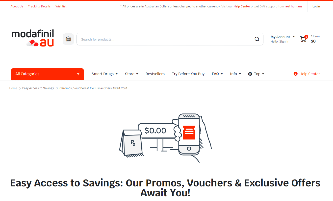 ModafinilAU Discounts Page