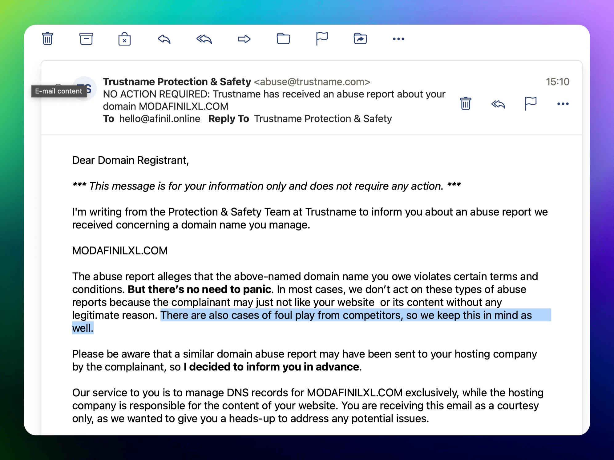 Fake Abuse Report ModafinilXL.com Trustname Save Heaven